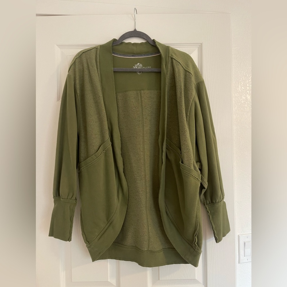 ANTHROPOLOGIE | Pilcro Aubrey Draped Cardigan Olive Green Size XXS/XS